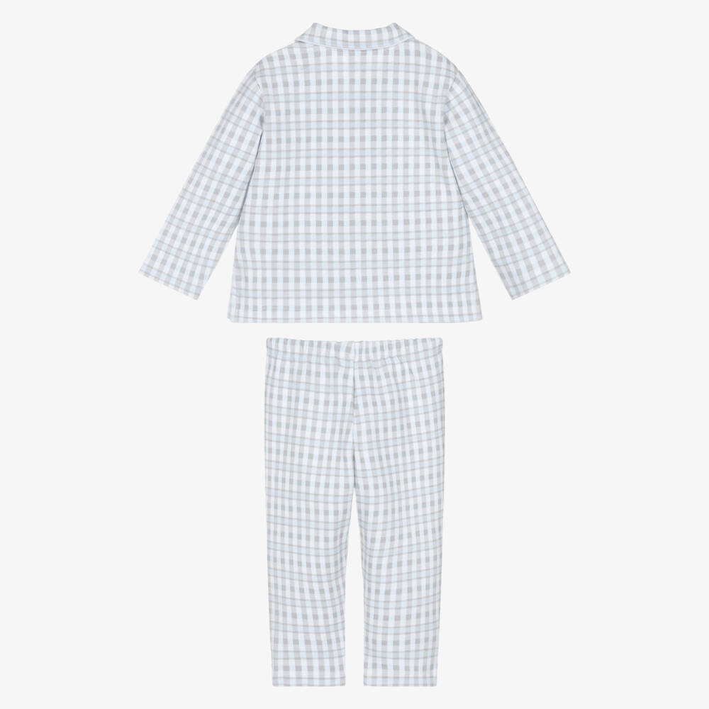 Tutto Piccolo-Boys Cotton Blue Check Pyjamas | Childrensalon Outlet