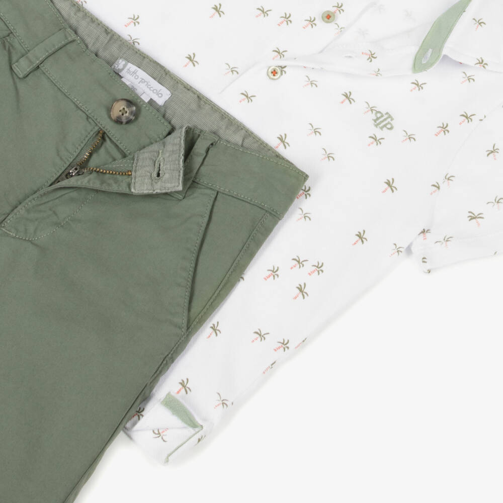 Tutto Piccolo-Костюм из хлопка с пальмовым принтом для мальчиков | Childrensalon Outlet