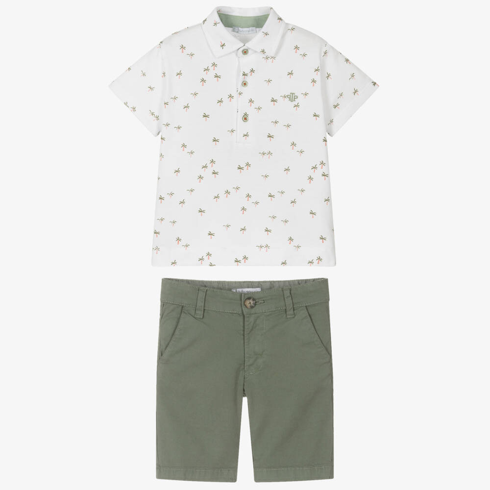 Tutto Piccolo-Костюм из хлопка с пальмовым принтом для мальчиков | Childrensalon Outlet