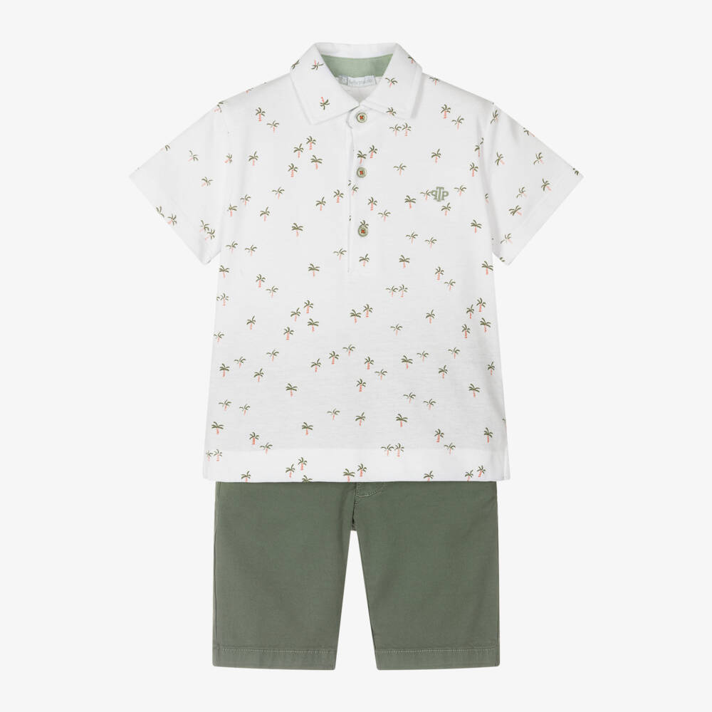 Tutto Piccolo-Костюм из хлопка с пальмовым принтом для мальчиков | Childrensalon Outlet