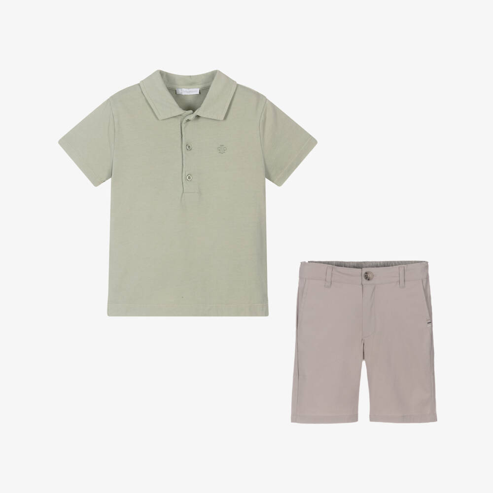 Tutto Piccolo-Boys Cotton Polo & Twill Shorts | Childrensalon Outlet