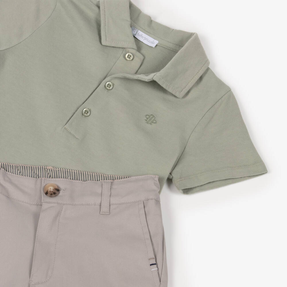 Tutto Piccolo-Boys Cotton Polo & Twill Shorts | Childrensalon Outlet