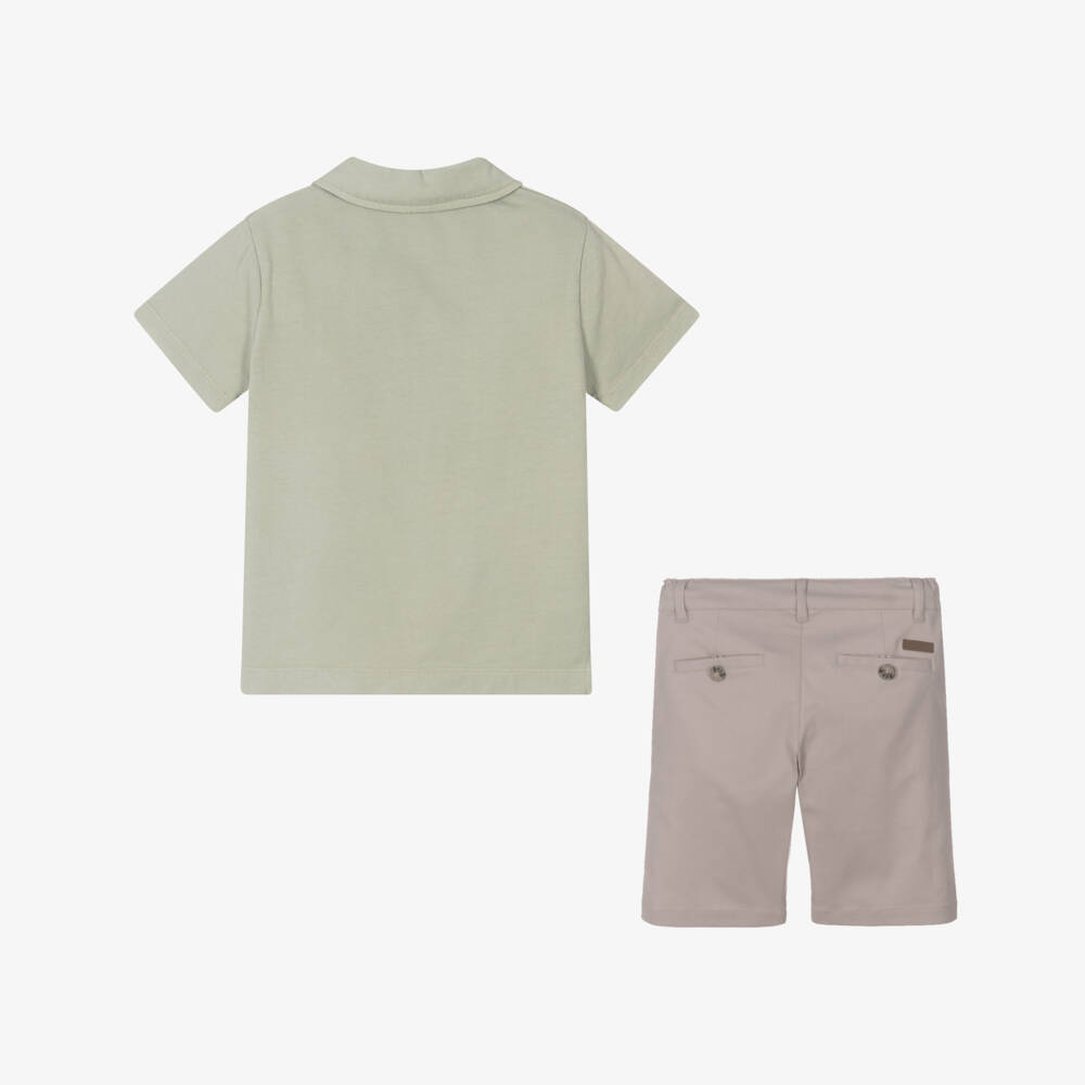 Tutto Piccolo-Boys Cotton Polo & Twill Shorts | Childrensalon Outlet