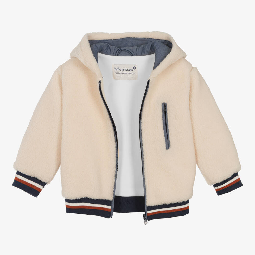 Tutto Piccolo-Boys Cream Cozy Sherpa Jacket | Childrensalon Outlet