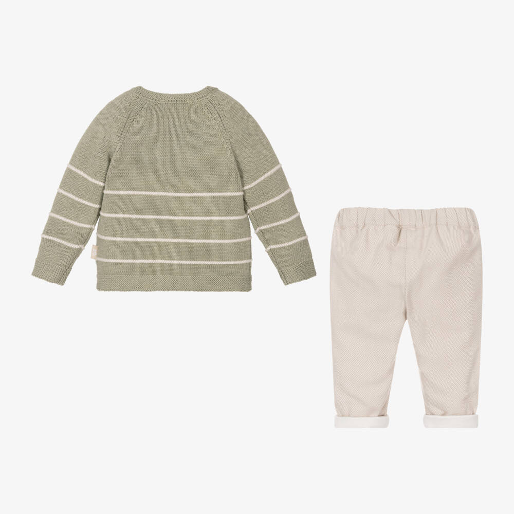 Tutto Piccolo-Boys Forest Knit & Sand Trouser Duo | Childrensalon Outlet