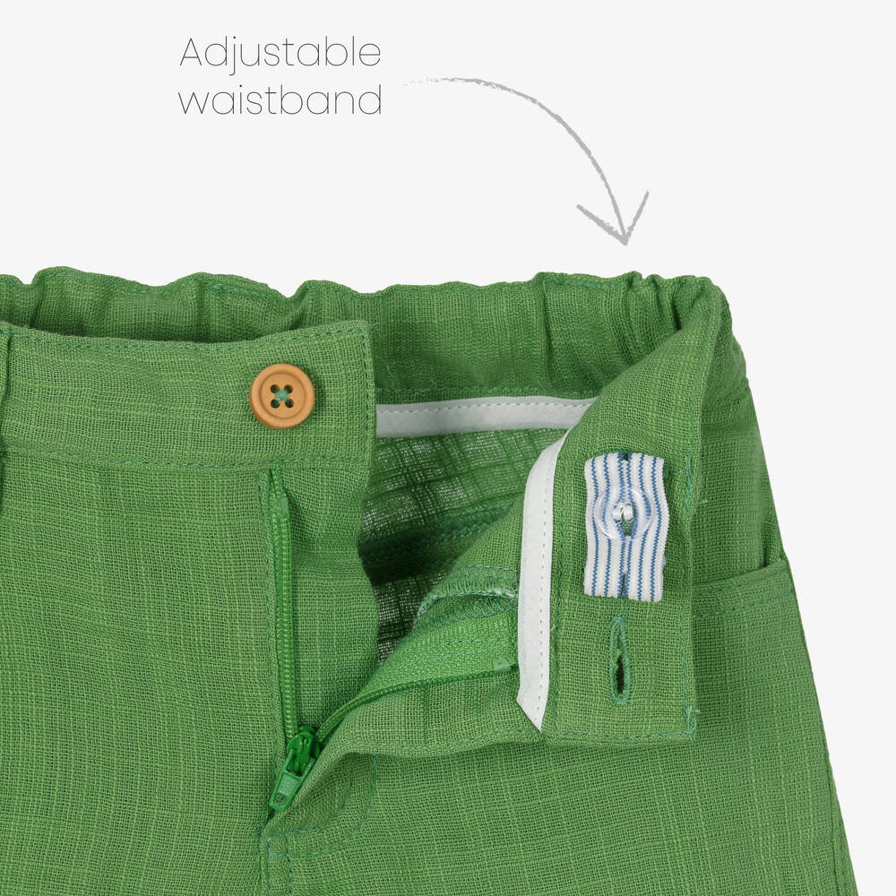 Tutto Piccolo-Boys Green Cotton Shorts Set | Childrensalon Outlet