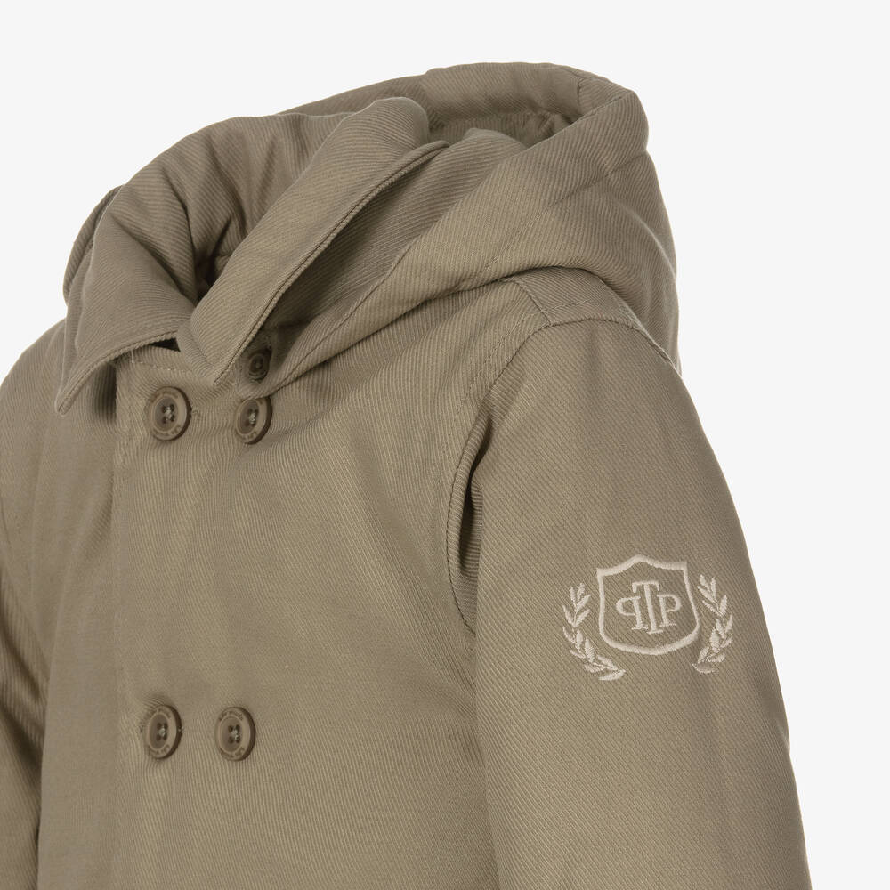 Tutto Piccolo-Boys Green Hooded Padded Coat | Childrensalon Outlet