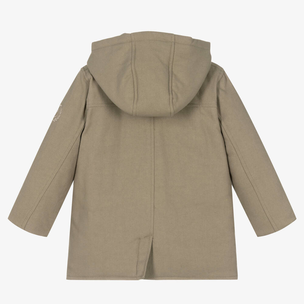 Tutto Piccolo-Boys Green Hooded Padded Coat | Childrensalon Outlet