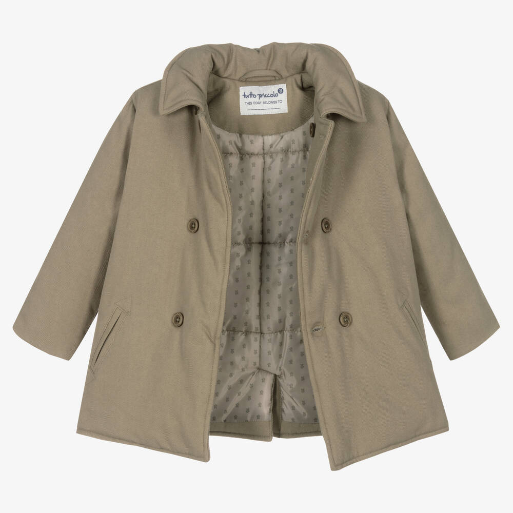 Tutto Piccolo-Boys Green Hooded Padded Coat | Childrensalon Outlet