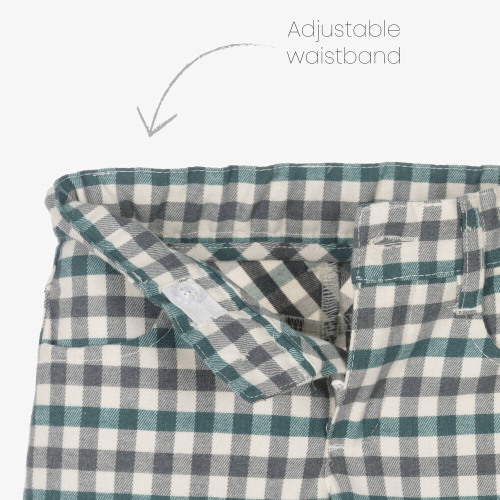 Tutto Piccolo-Boys Green & Ivory Cotton Shorts Set | Childrensalon Outlet