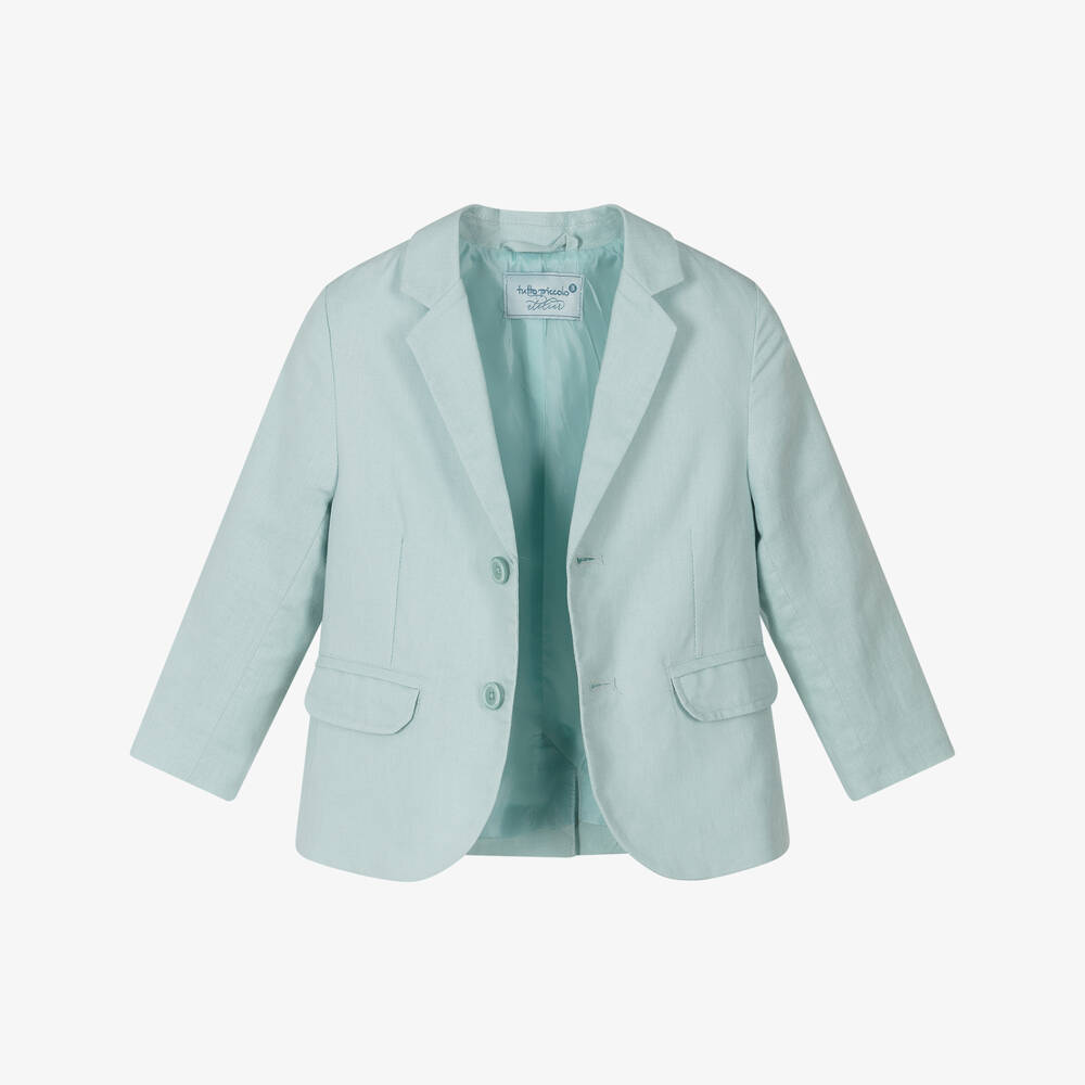 Tutto Piccolo-Костюм из льняной смеси зеленый для мальчиков | Childrensalon Outlet