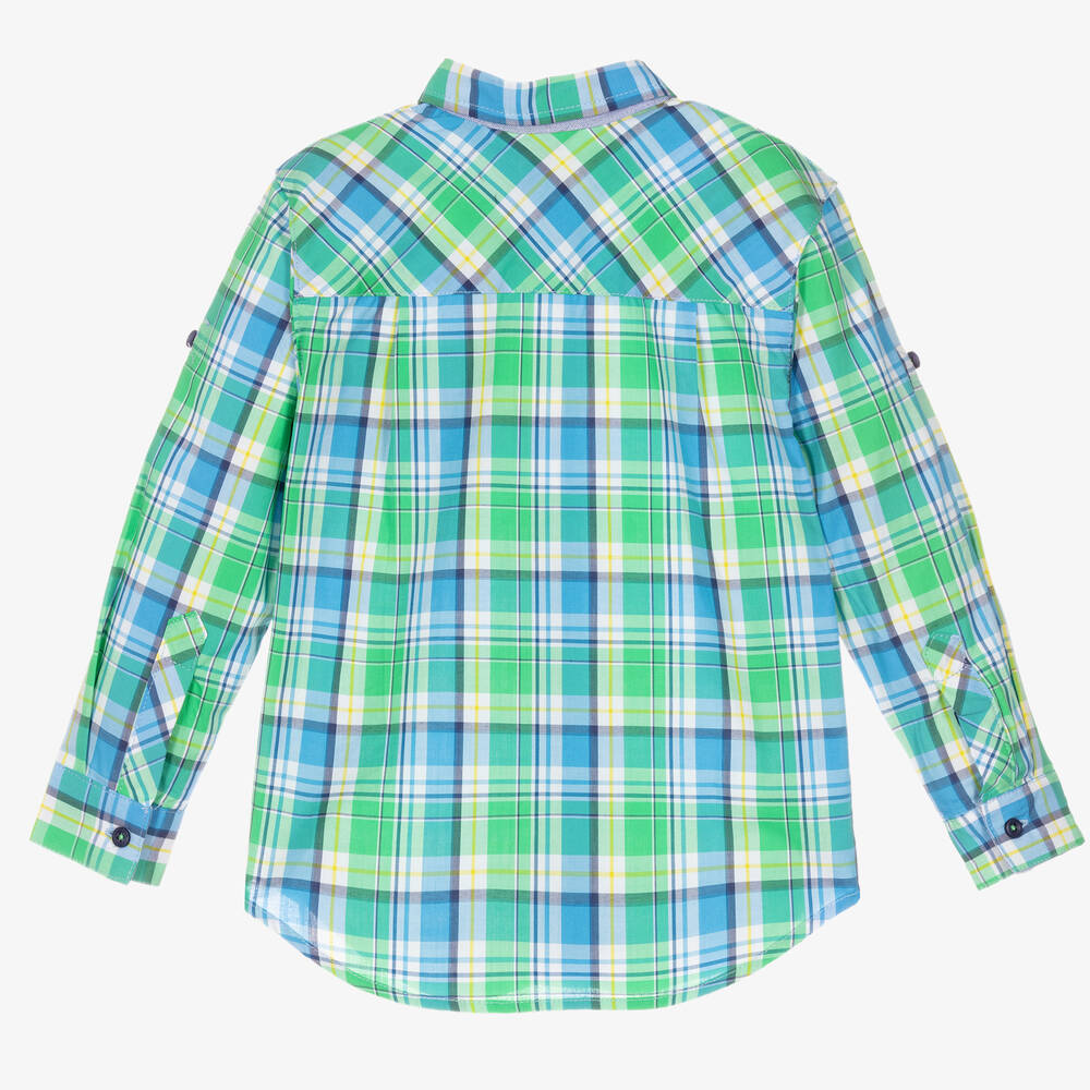 Tutto Piccolo-Boys Green Tartan Cotton Shorts Set | Childrensalon Outlet