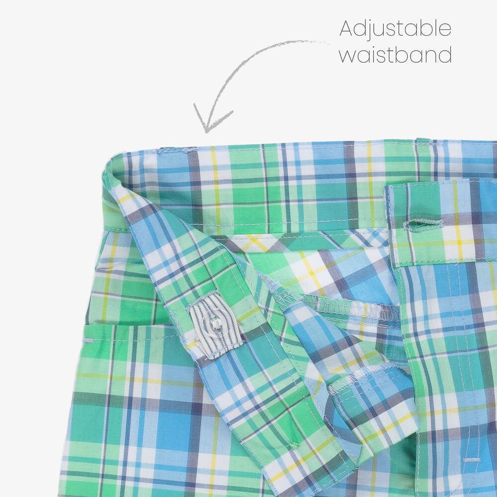 Tutto Piccolo-Boys Green Tartan Cotton Shorts Set | Childrensalon Outlet