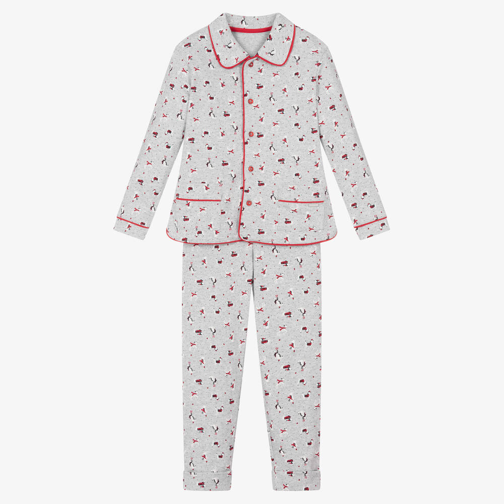 Tutto Piccolo - Boys Grey Cotton Pyjamas | Childrensalon