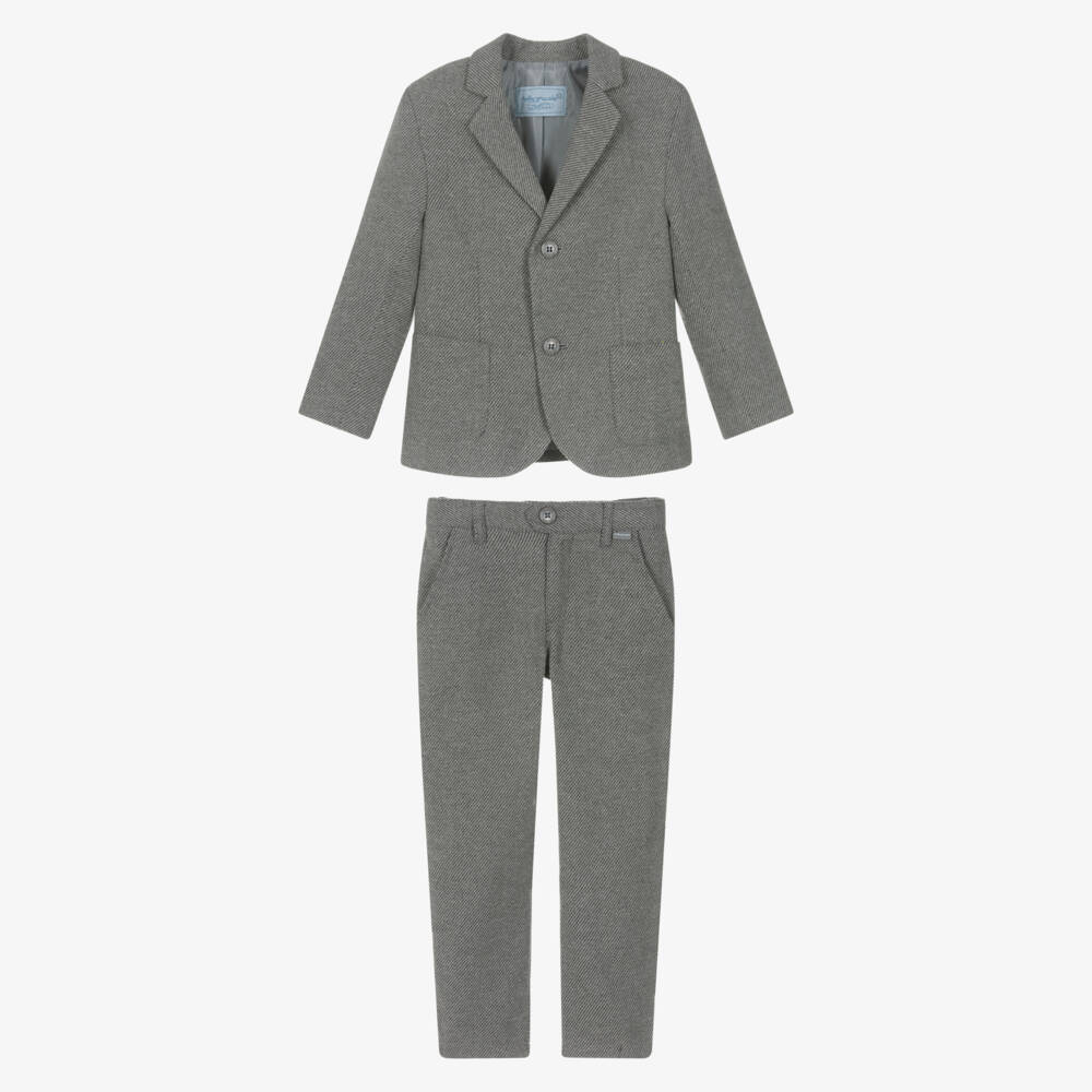 Tutto Piccolo-Boys Grey Cotton Suit | Childrensalon Outlet