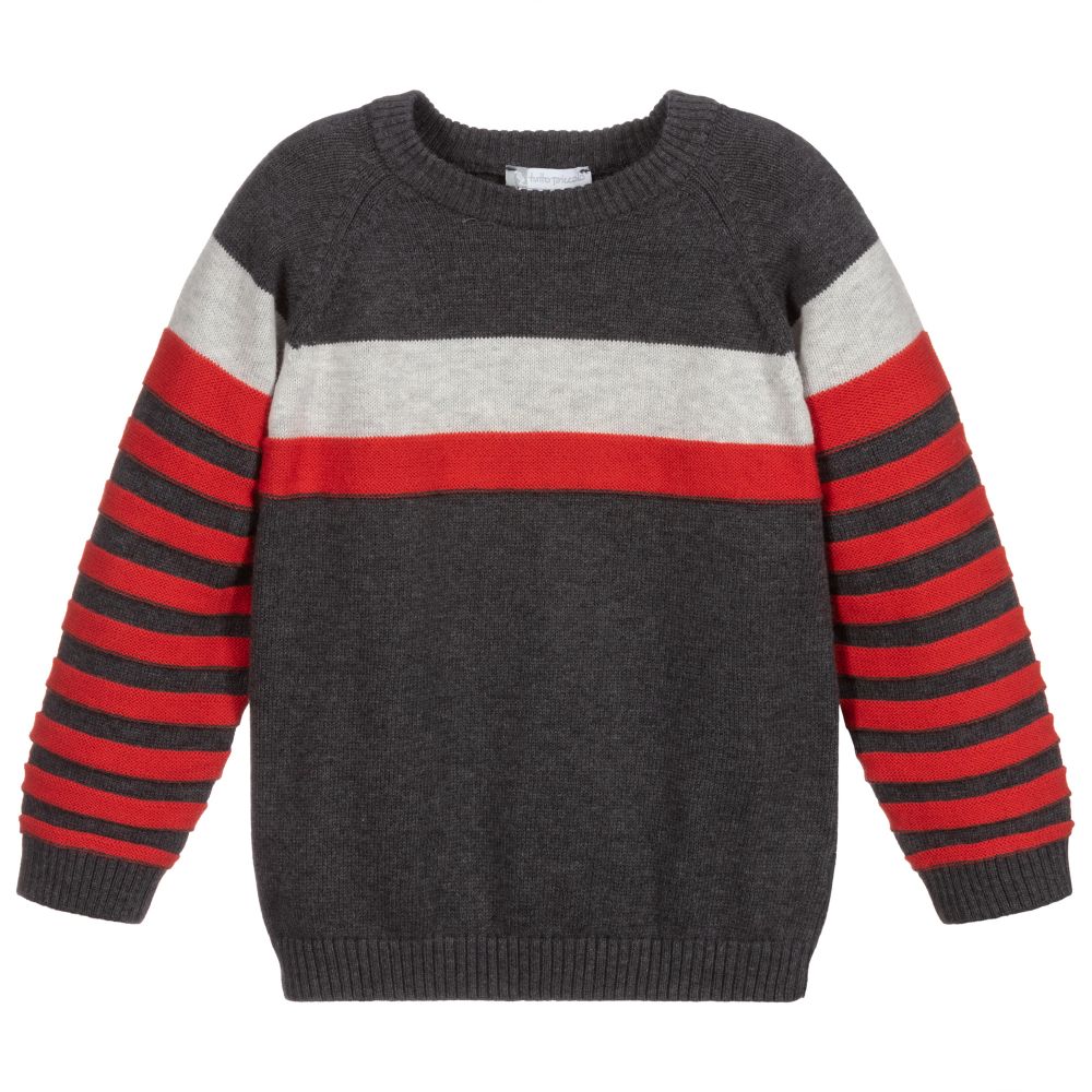 Tutto Piccolo - Boys Grey Cotton Sweater | Childrensalon
