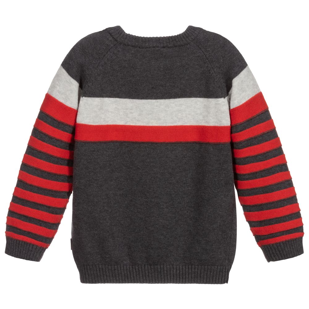 Tutto Piccolo-Boys Grey Cotton Sweater | Childrensalon Outlet