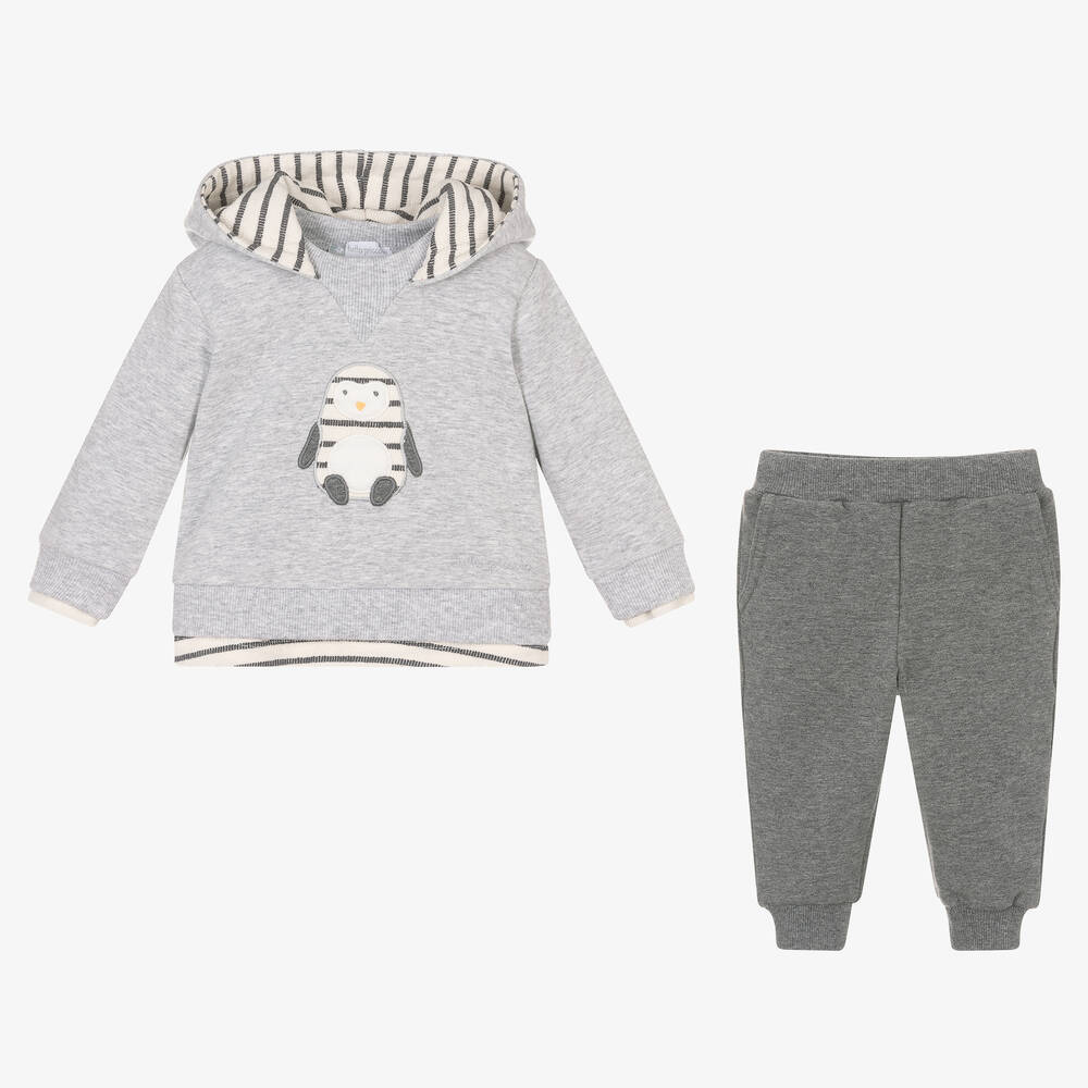 Tutto Piccolo-بدلة رياضية  أطفال ولادي قطن جيرسي لون رمادي | Childrensalon Outlet