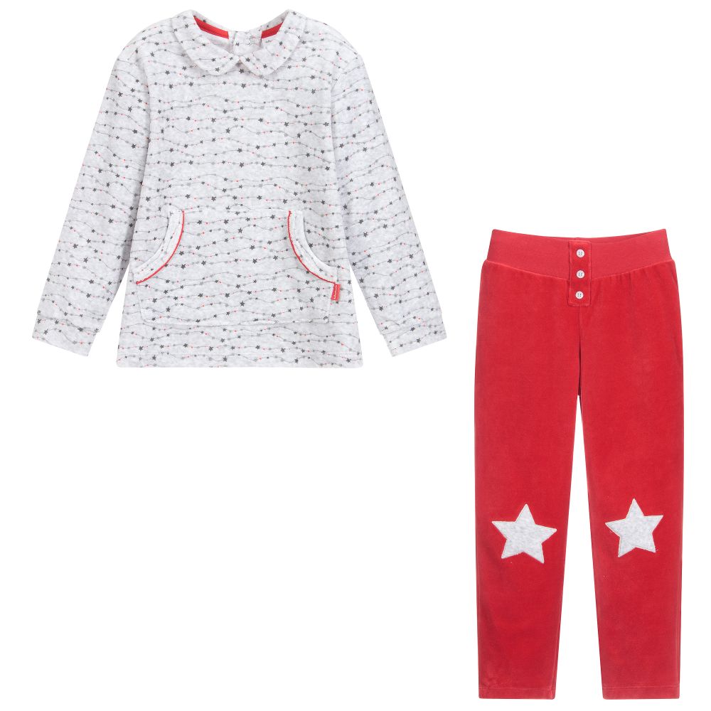 Tutto Piccolo-Boys Grey & Red Trouser Set | Childrensalon Outlet