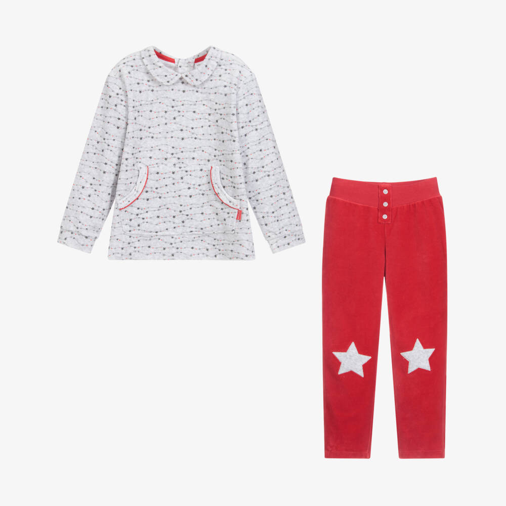 Tutto Piccolo-Boys Grey & Red Trouser Set | Childrensalon Outlet