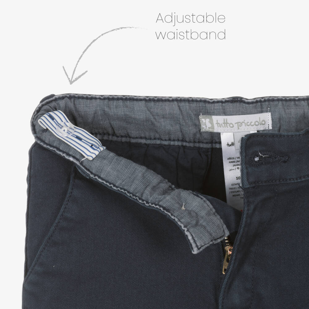 Tutto Piccolo-Boys Grey Shirt and Blue Trousers Ensemble | Childrensalon Outlet