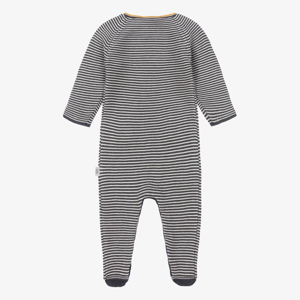 Tutto Piccolo-بيبي غرو مزيج قطن وفيسكوز مقلم لون رمادي وأبيض | Childrensalon Outlet