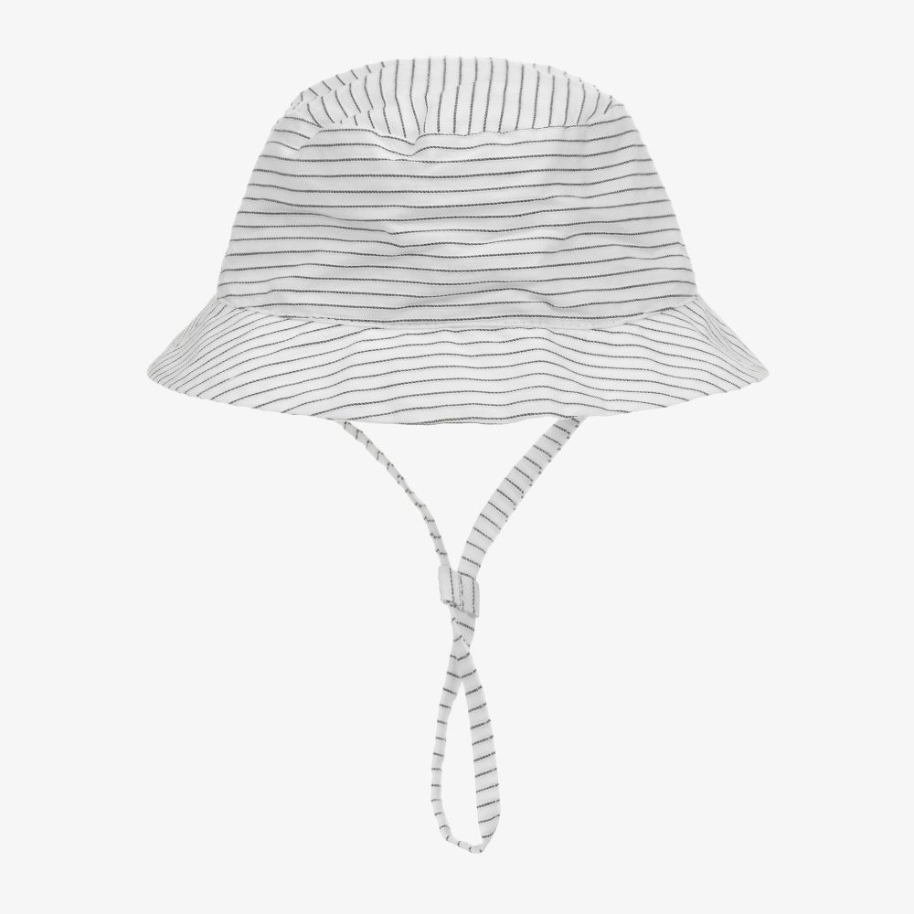 Tutto Piccolo Boys Grey Striped Sun Hat Childrensalon Outlet