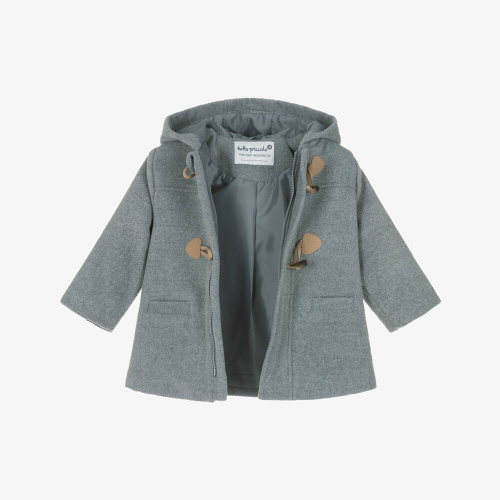 Tutto Piccolo-Boys Grey Toggle Hooded Coat | Childrensalon Outlet