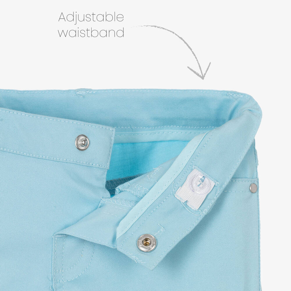 Tutto Piccolo-Boys Ivory & Blue Cotton Shorts Set | Childrensalon Outlet