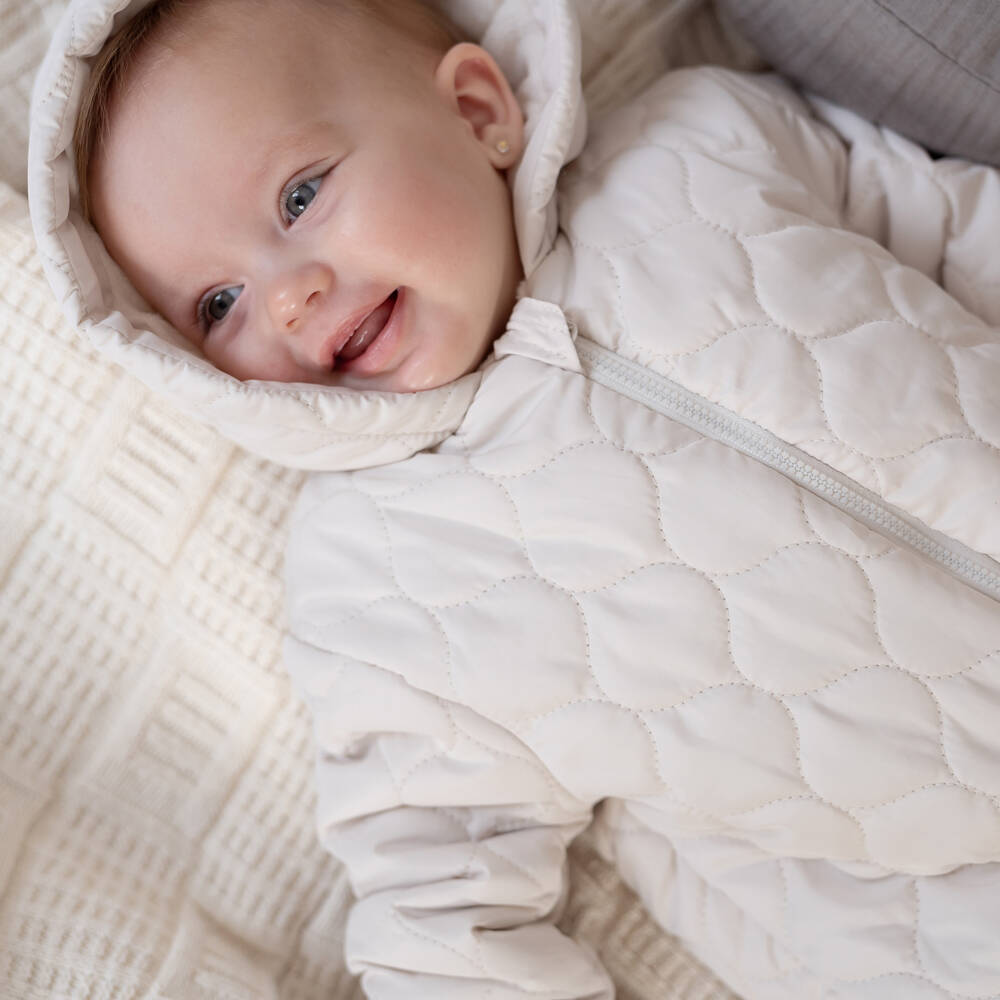 Tutto Piccolo-Boys Ivory Quilted Winter Snowsuit | Childrensalon Outlet
