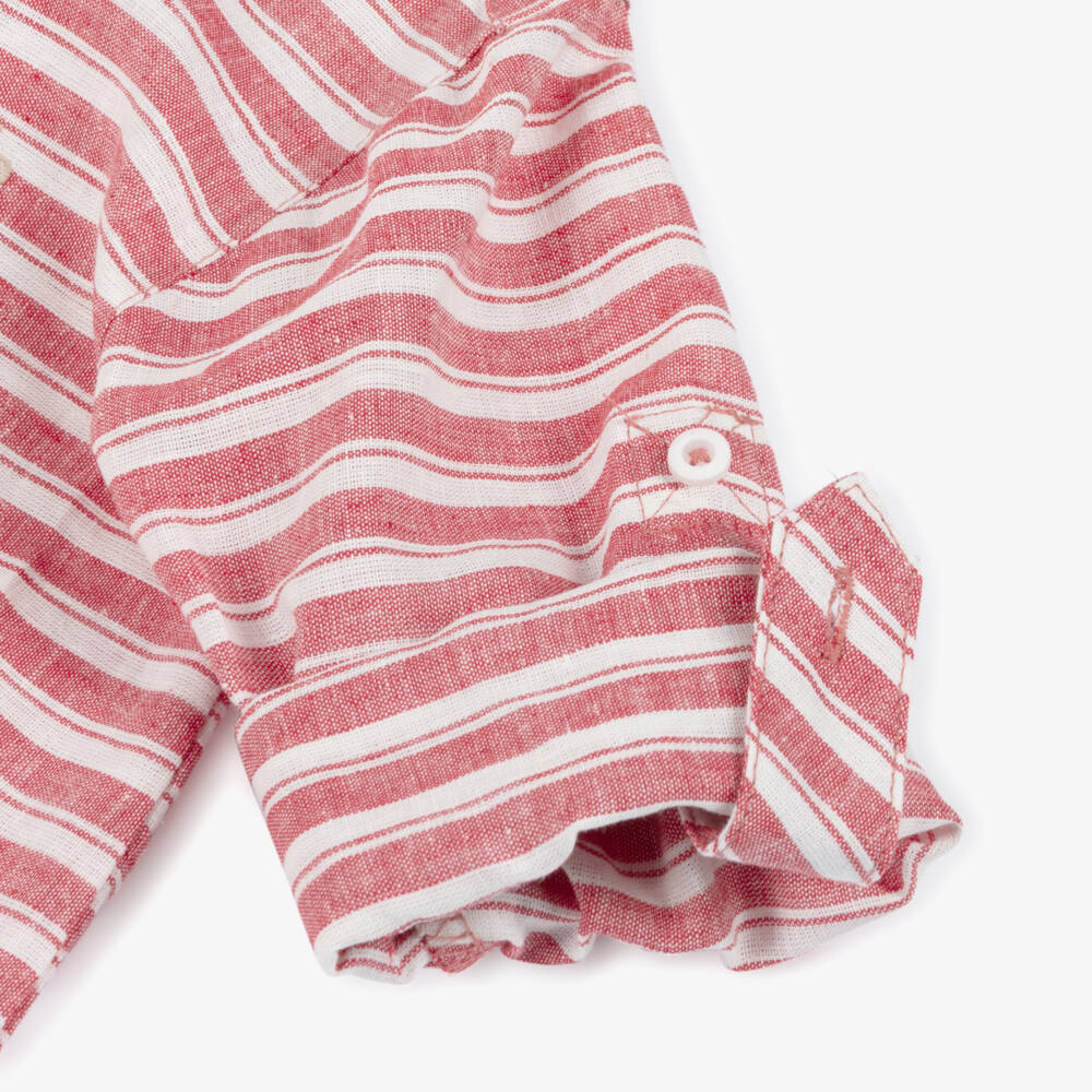 Tutto Piccolo-Boys Ivory & Red Striped Shorts Ensemble | Childrensalon Outlet
