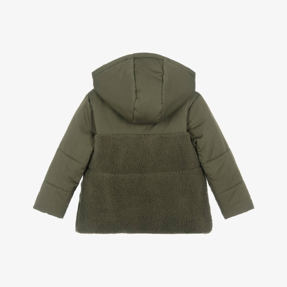 Tutto Piccolo-Пуховик флисовый хаки для мальчиков | Childrensalon Outlet