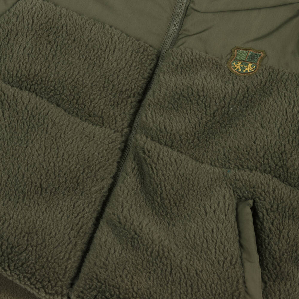 Tutto Piccolo-Boys Khaki Green Fleece Puffer Jacket with Detachable Hood | Childrensalon Outlet