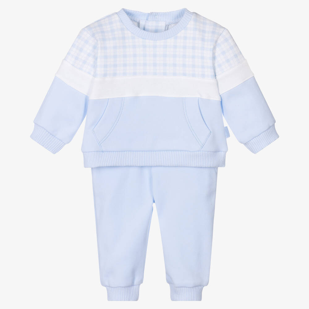 Tutto Piccolo - بدلة رياضية أطفال ولادي قطن جيرسي لون أزرق فاتح | Childrensalon