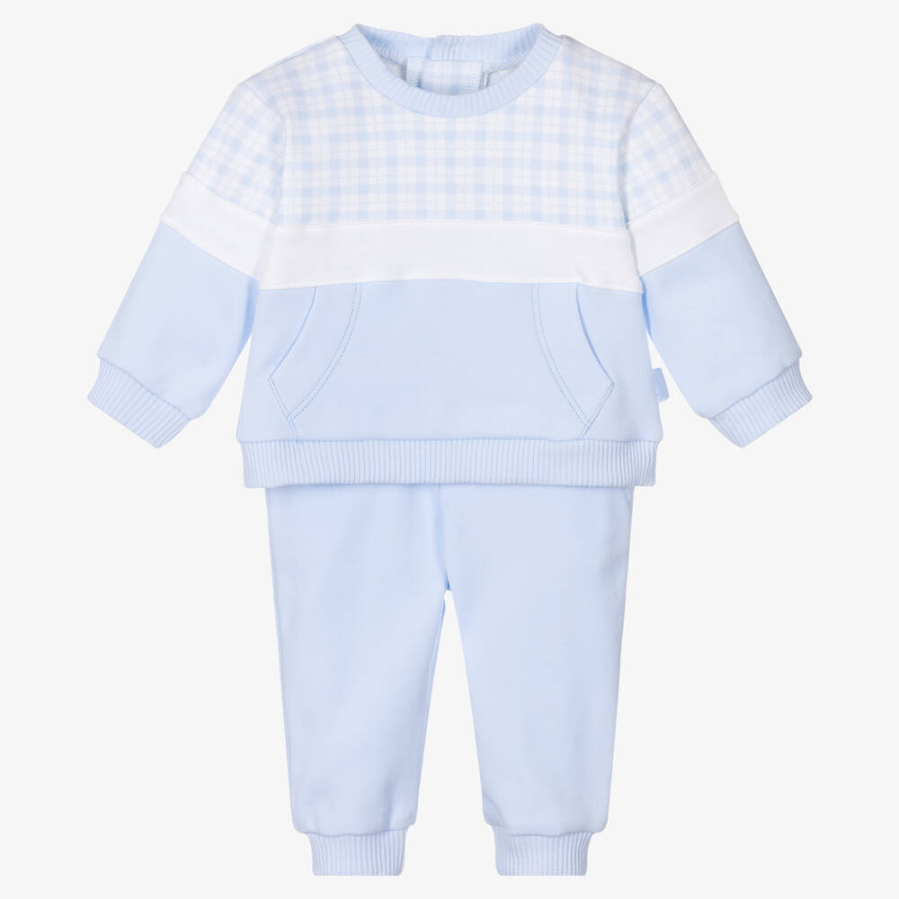 Tutto Piccolo - Boys Light Blue Cotton Tracksuit | Childrensalon