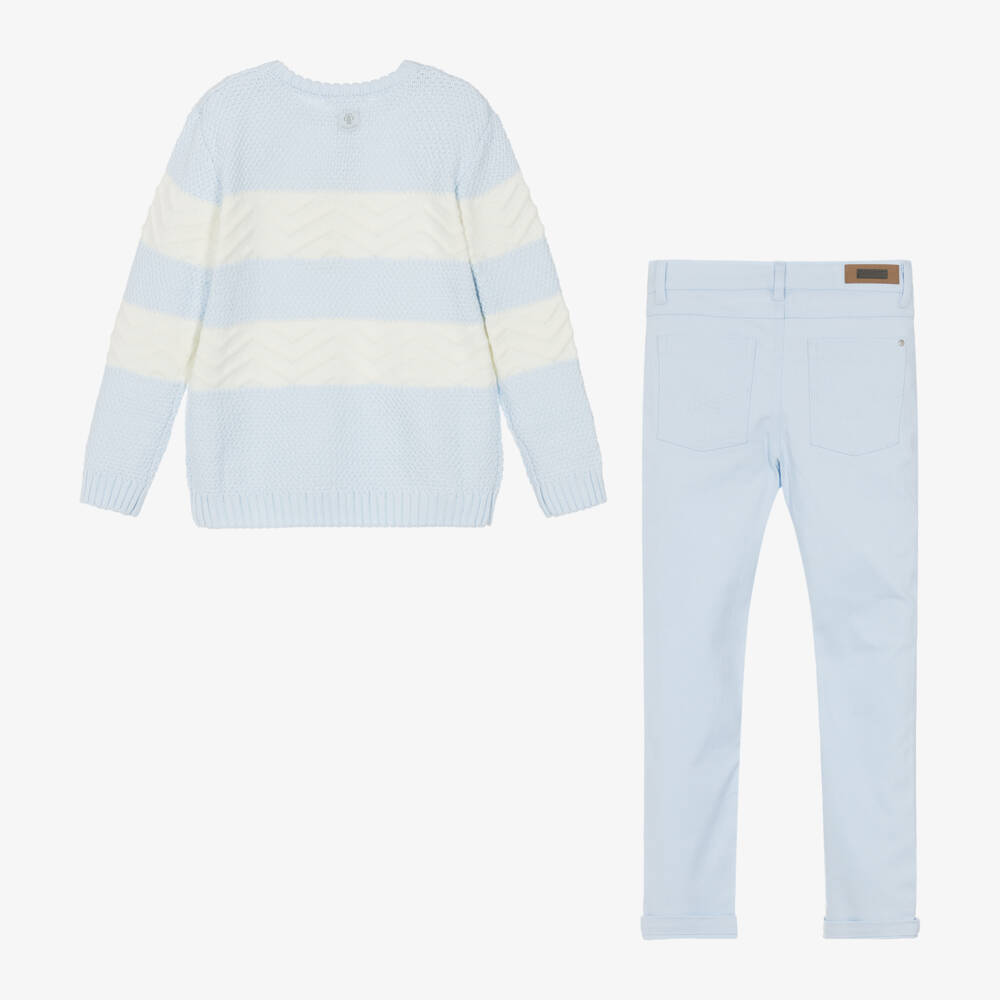 Tutto Piccolo-Boys Light Blue Knit Set | Childrensalon Outlet
