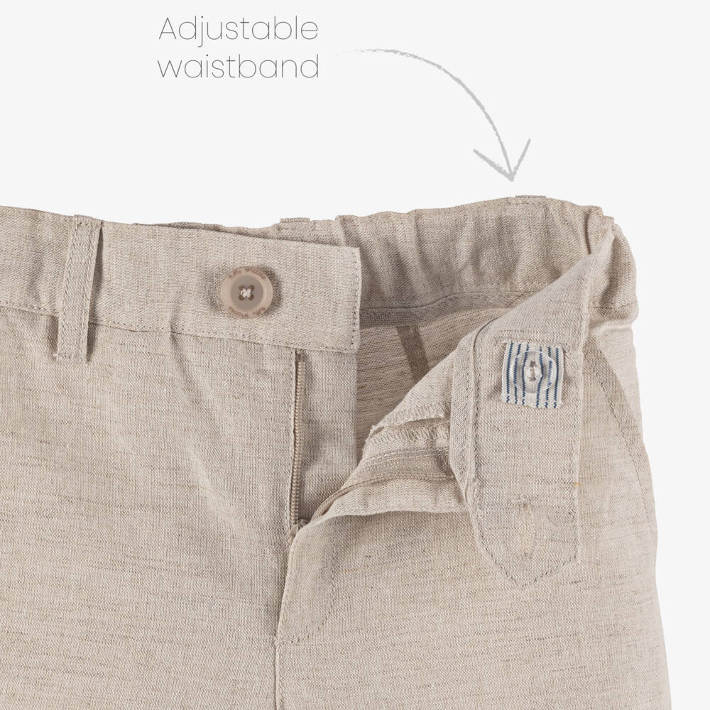 Tutto Piccolo-Boys Linen Blend Ivory Beige Ensemble | Childrensalon Outlet