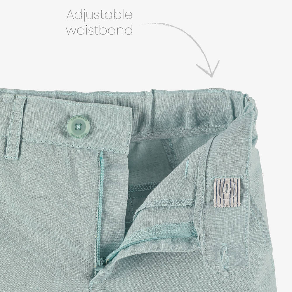 Tutto Piccolo-Boys Mint & Ivory Linen Ensemble | Childrensalon Outlet