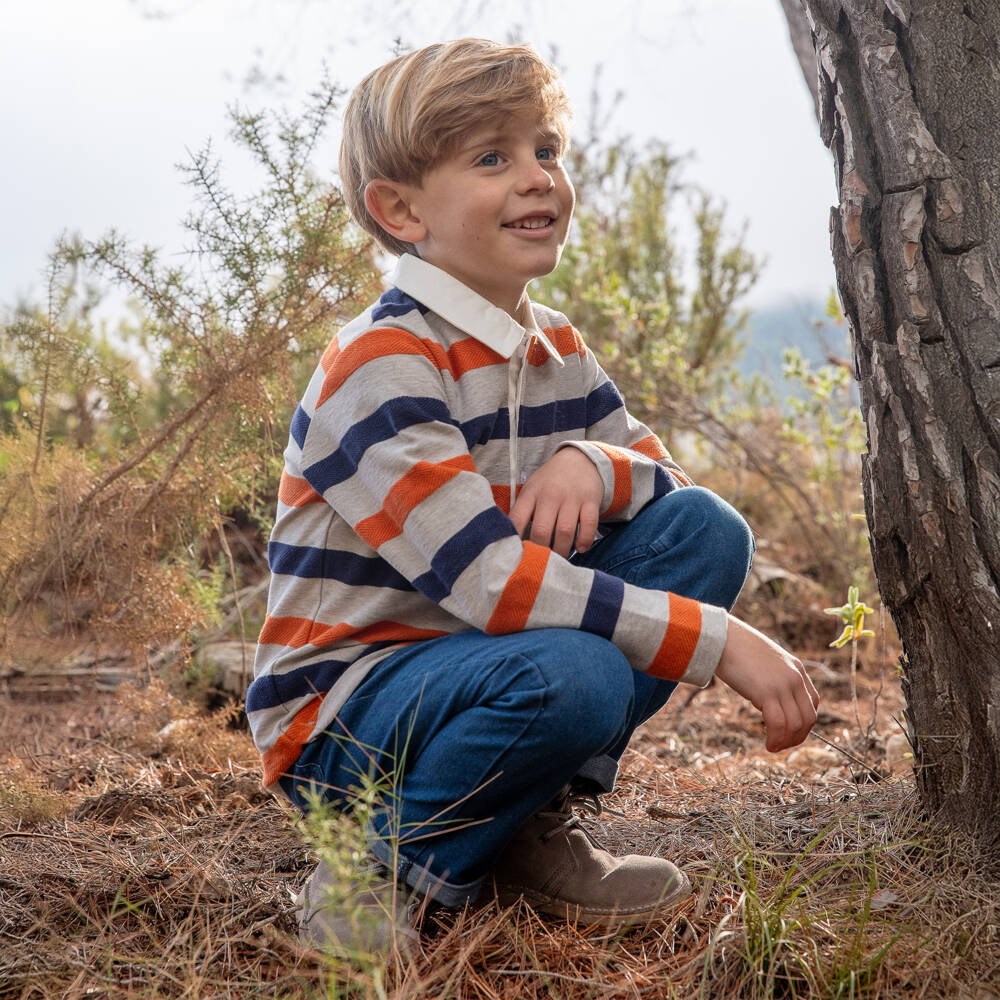 Tutto Piccolo-Boys Multi-Stripe Shirt and Jeans | Childrensalon Outlet