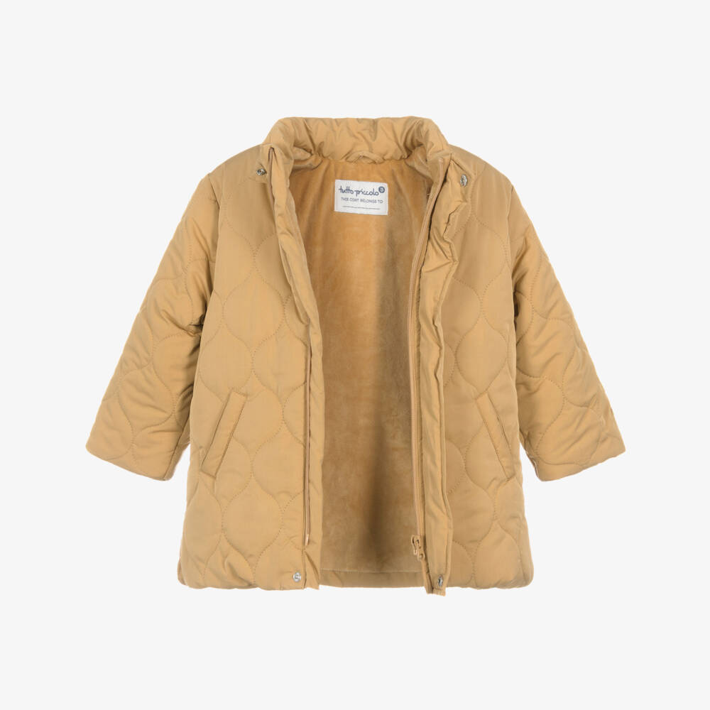 Tutto Piccolo-Boys Mustard Yellow Quilted Coat | Childrensalon Outlet