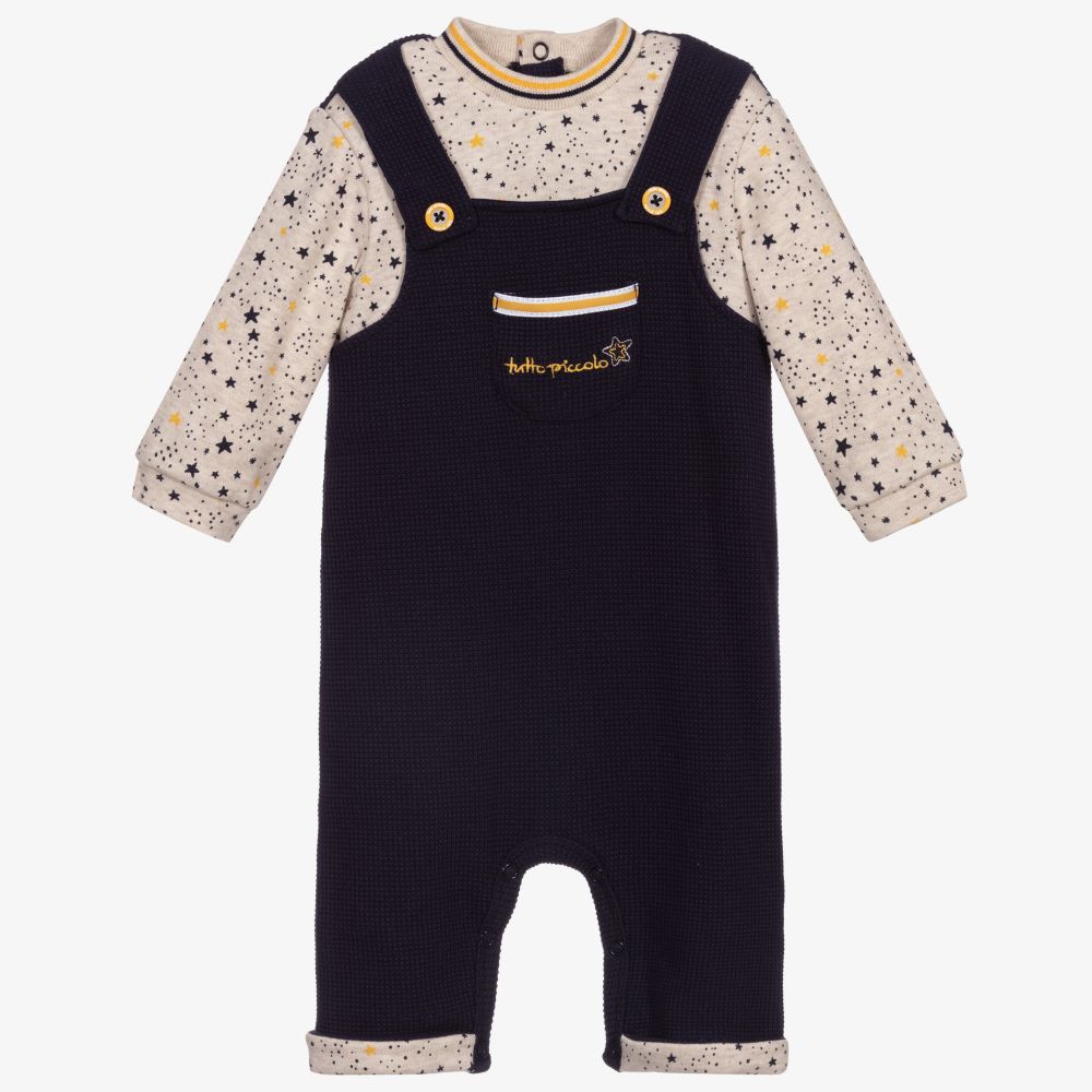 Tutto Piccolo - Boys Navy Blue Cotton Babysuit | Childrensalon