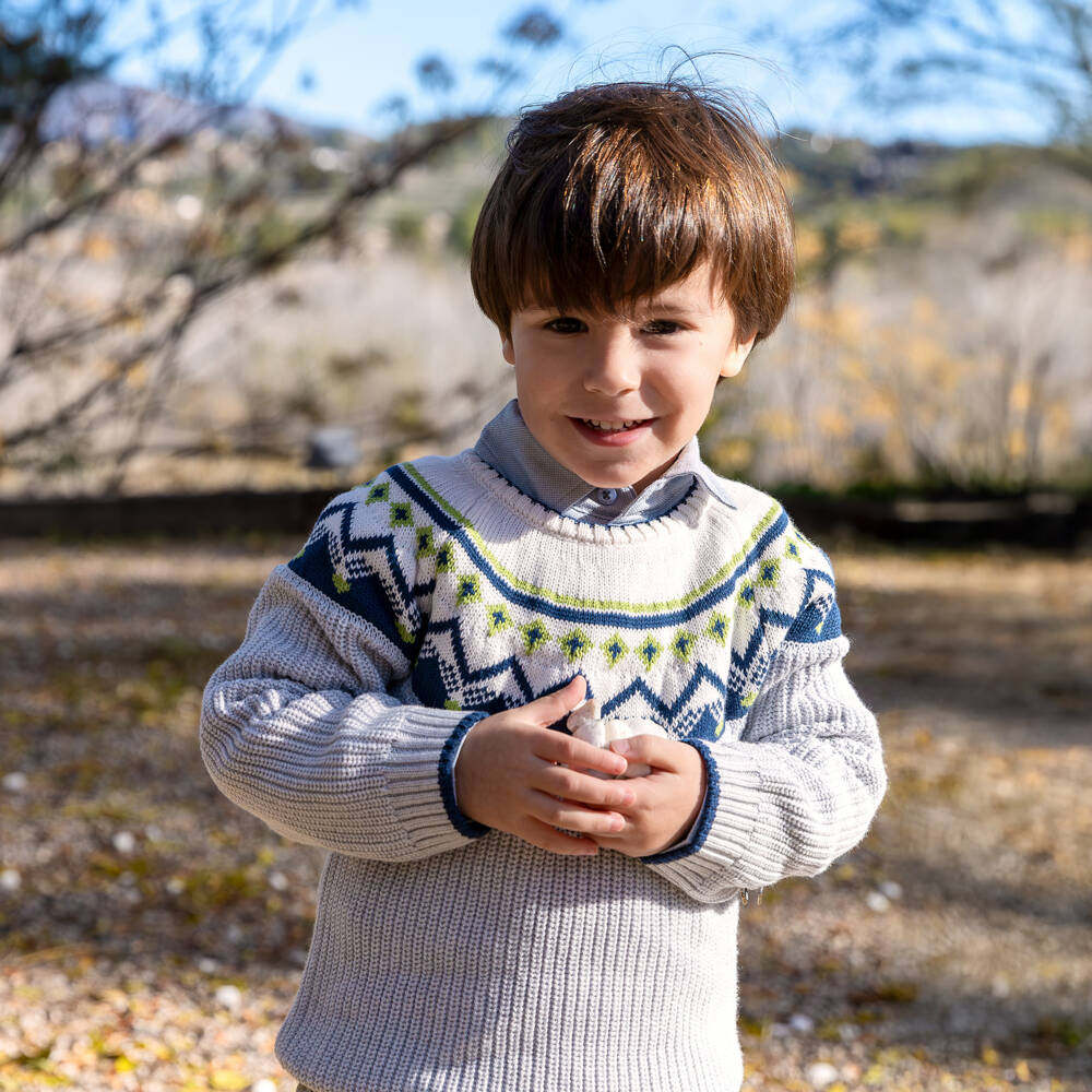 Tutto Piccolo-Синий комплект Fair Isle для мальчиков | Childrensalon Outlet