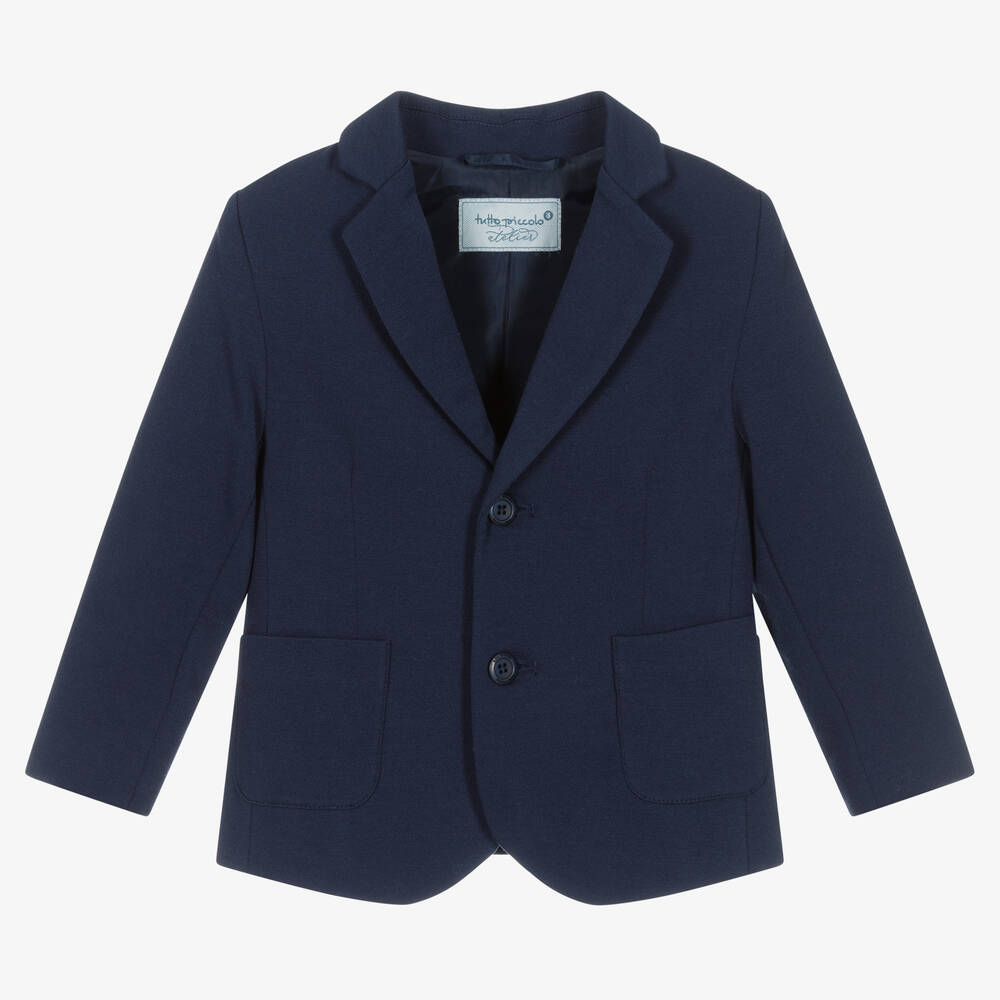 Tutto Piccolo - Boys Navy Blue Jersey Blazer | Childrensalon