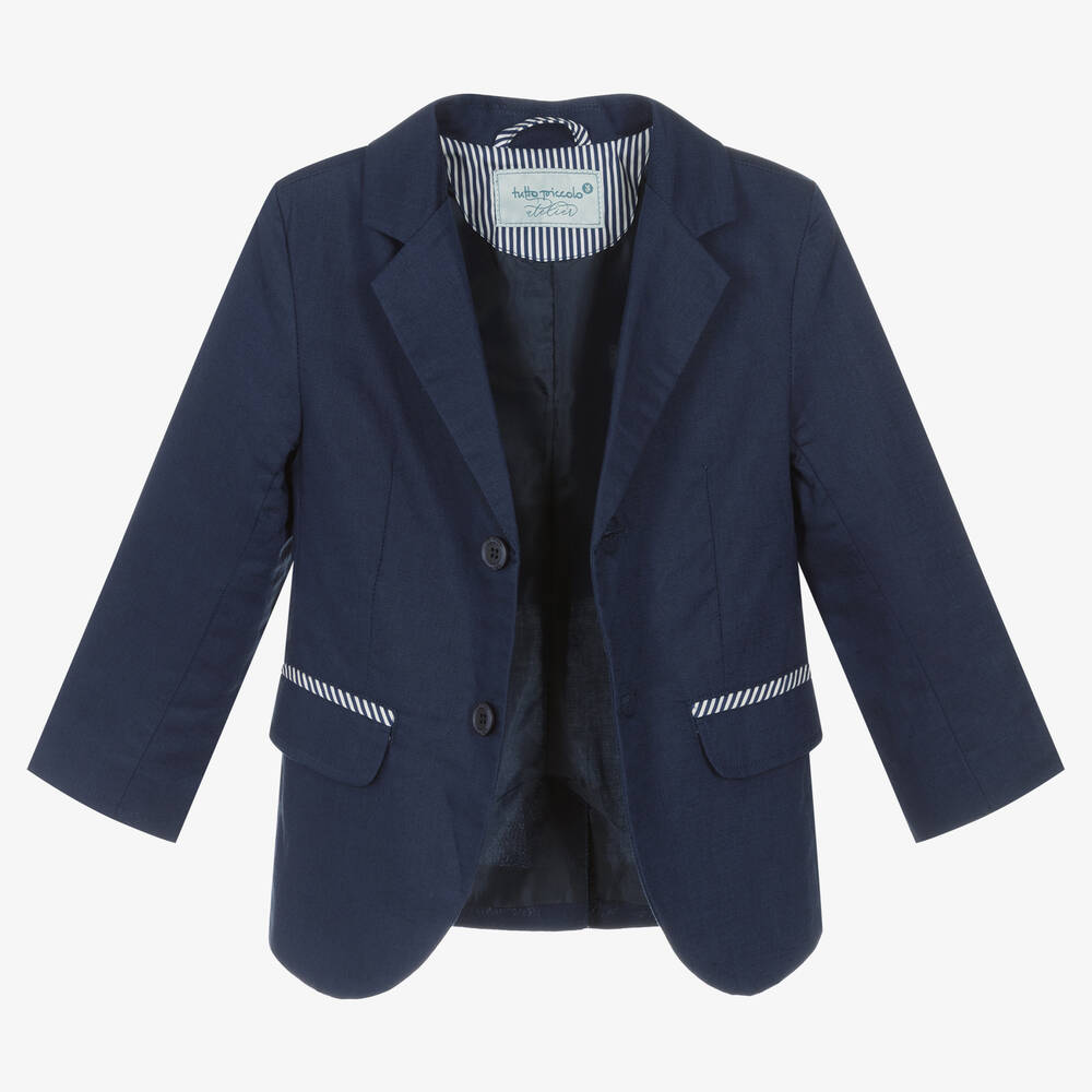 Tutto Piccolo-Синий льняной костюм для мальчиков | Childrensalon Outlet