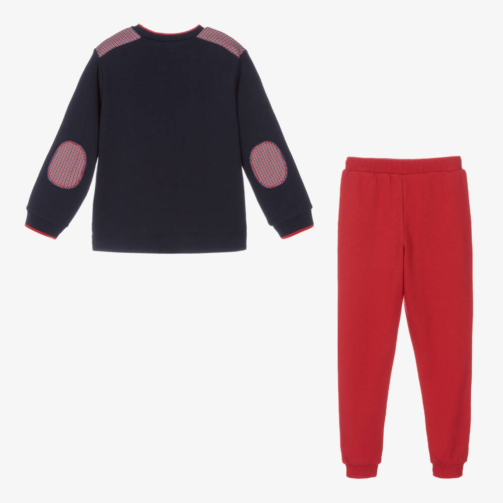 Tutto Piccolo Boys Navy Blue Red Tracksuit Childrensalon Outlet