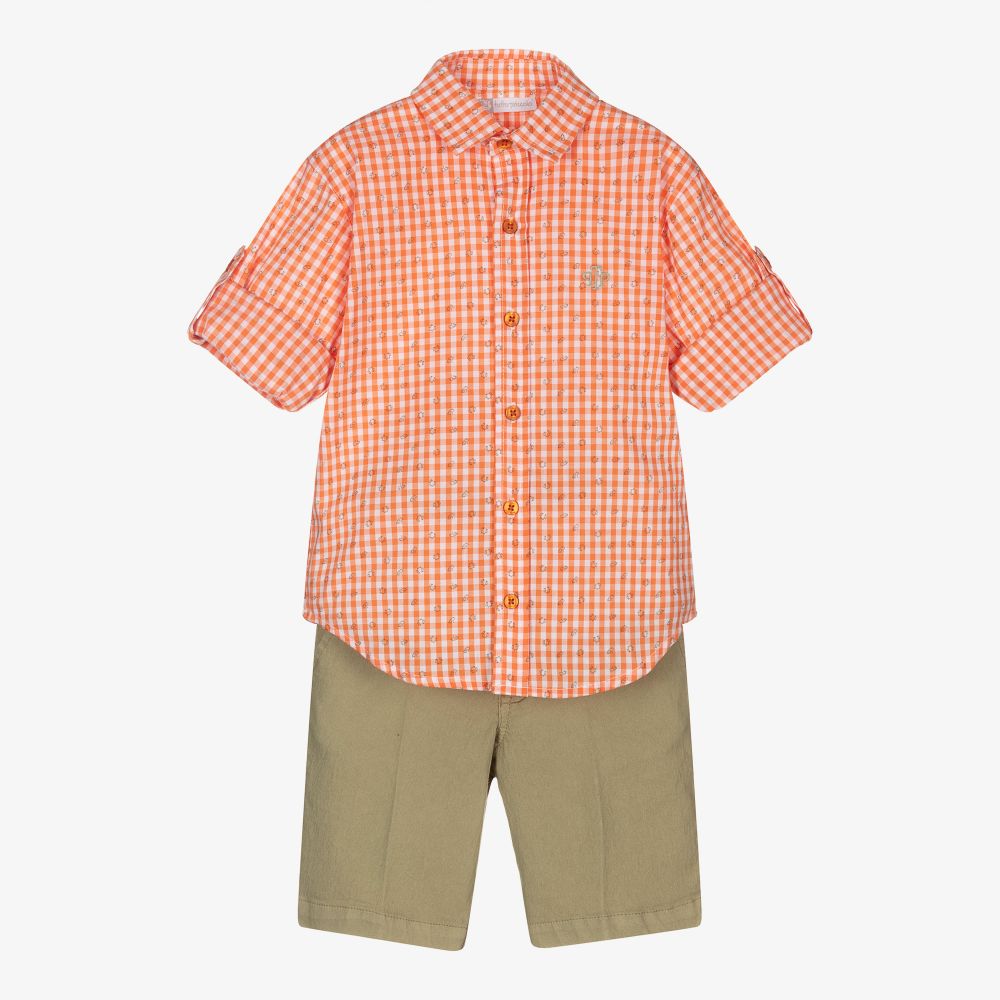 Tutto Piccolo - Shorts-Set in Orange und Grün (J) | Childrensalon