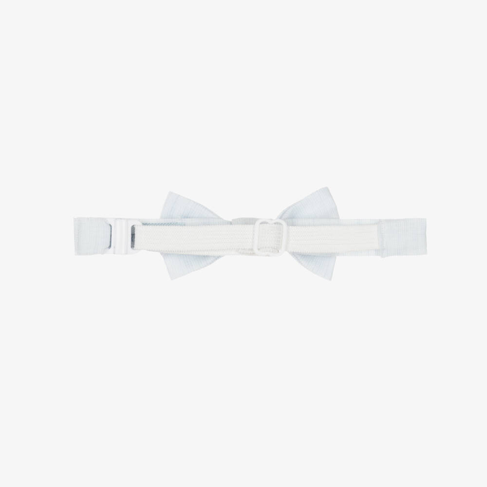 Tutto Piccolo-Boys Pale Blue Cotton & Linen Bow Tie | Childrensalon Outlet