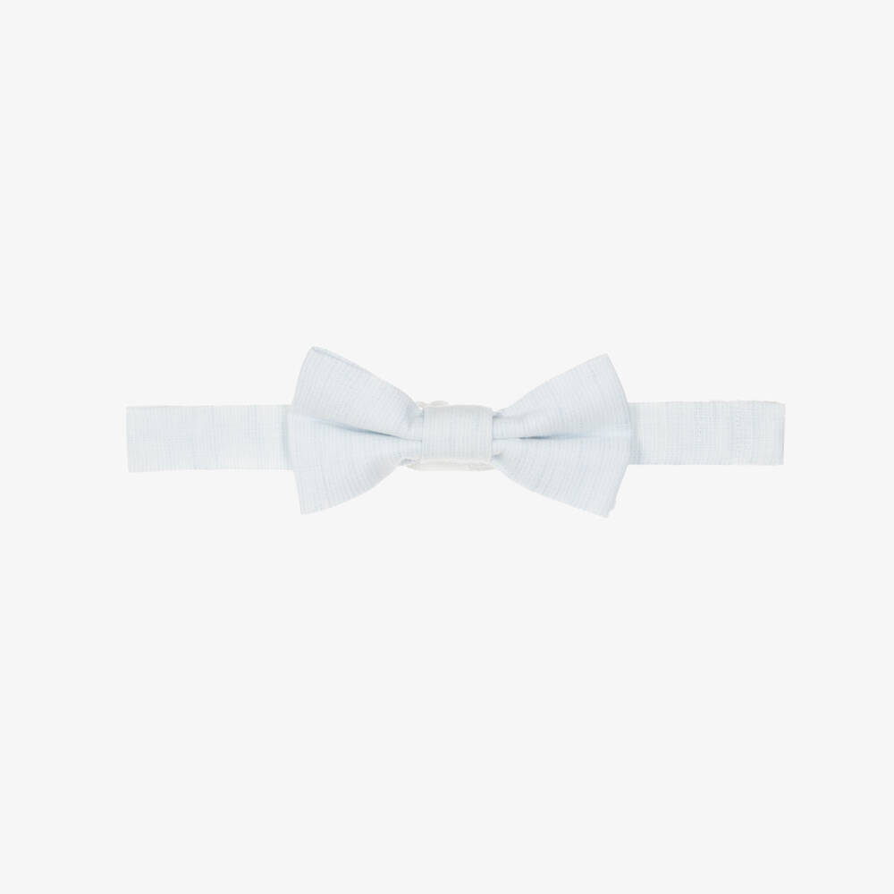 Tutto Piccolo-Boys Pale Blue Cotton & Linen Bow Tie | Childrensalon Outlet