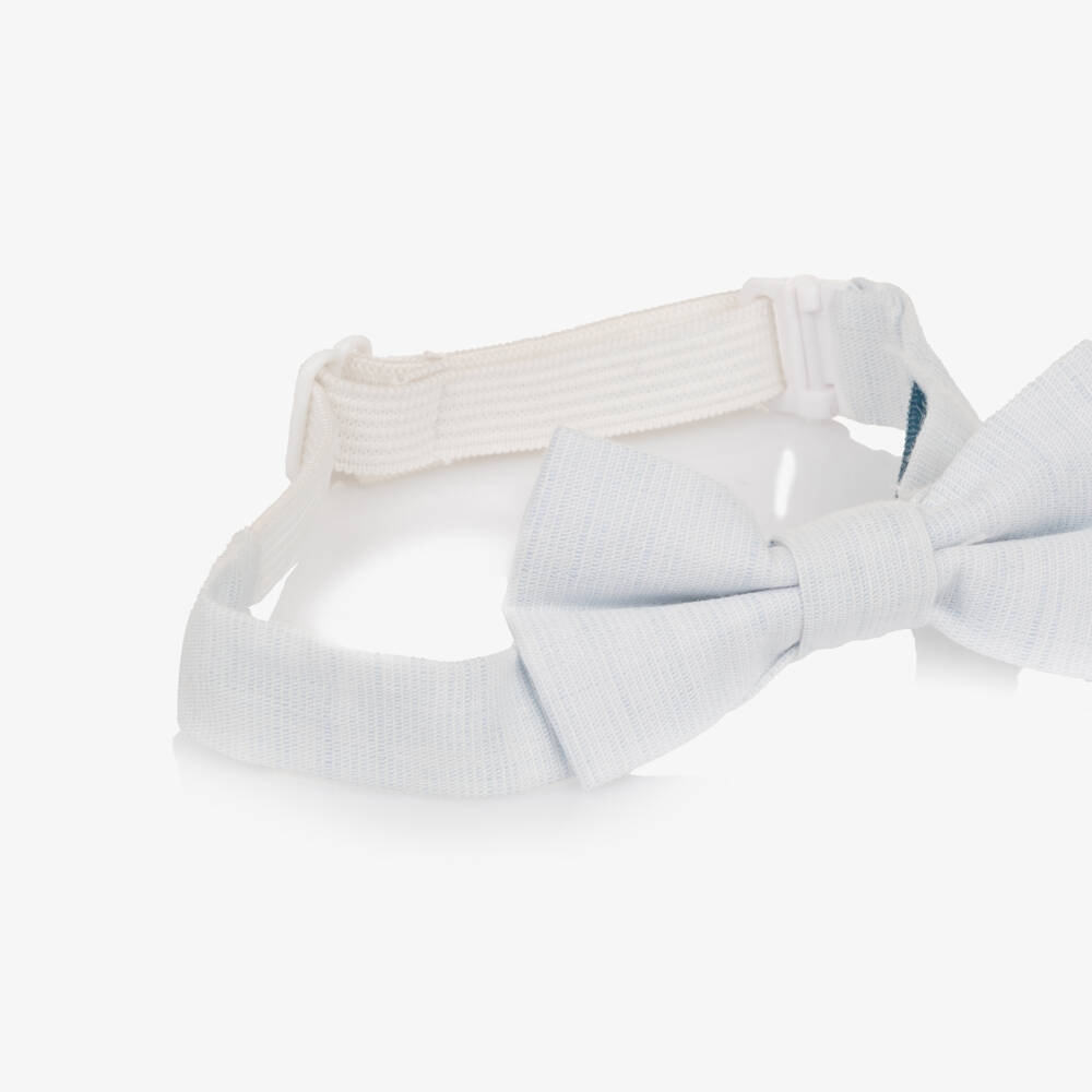 Tutto Piccolo-Boys Pale Blue Cotton & Linen Bow Tie | Childrensalon Outlet