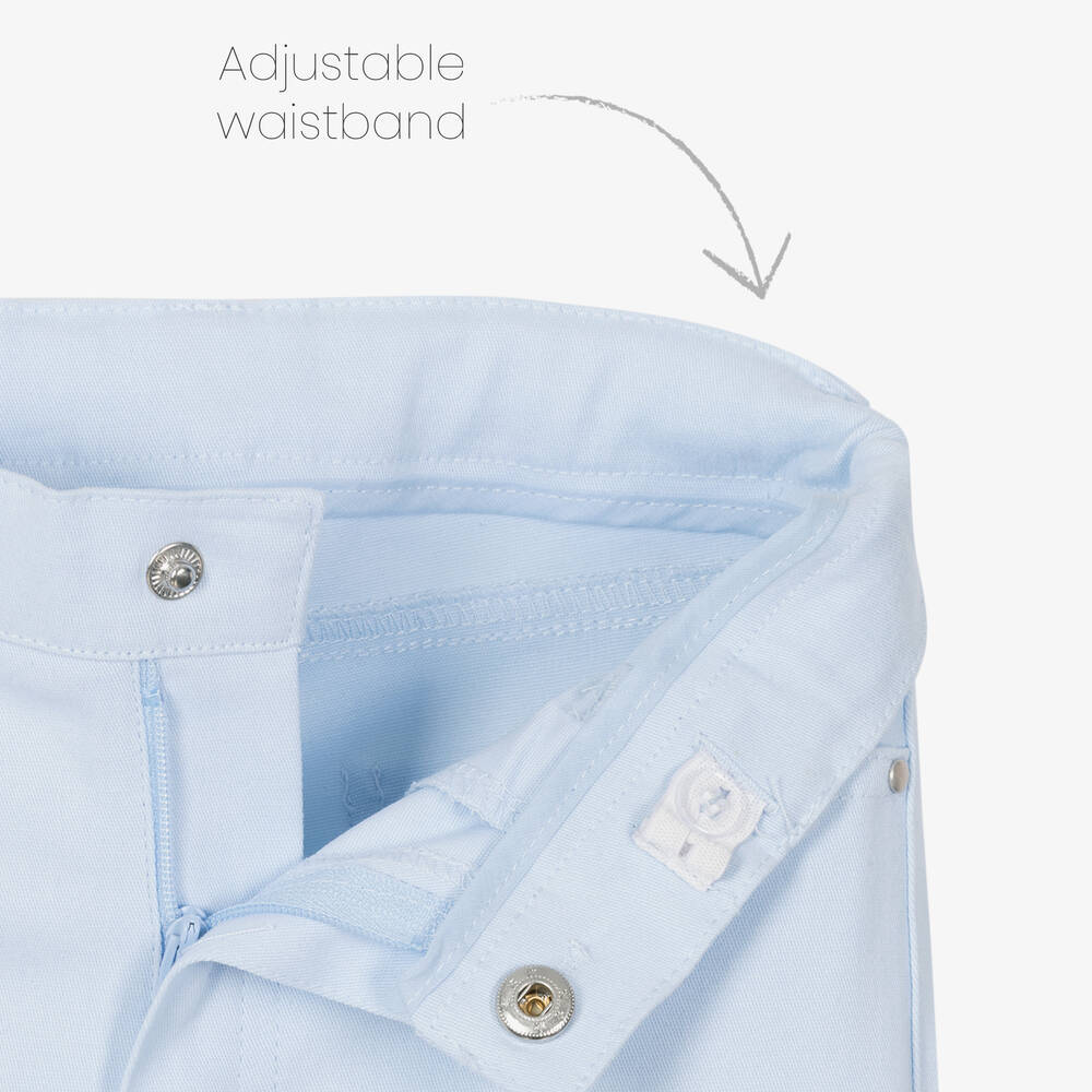 Tutto Piccolo-طقم بنطلون قطن لون أزرق فاتح للأولاد | Childrensalon Outlet